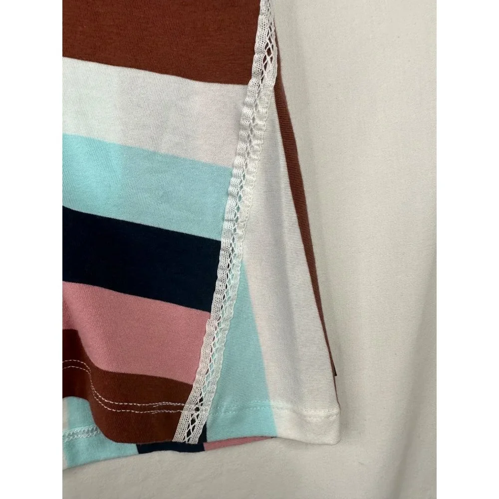 Matilda Jane Striped Tank Bow Back Detail Shirt sz Lg‎ Multicolor_4